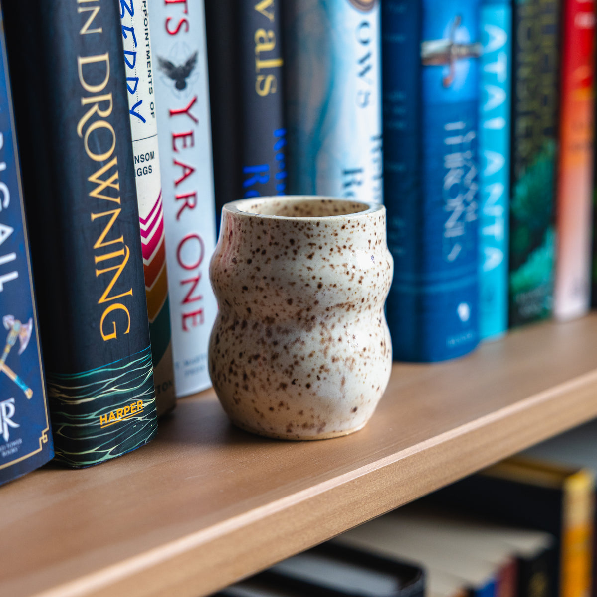 Speckled White Bud Vase