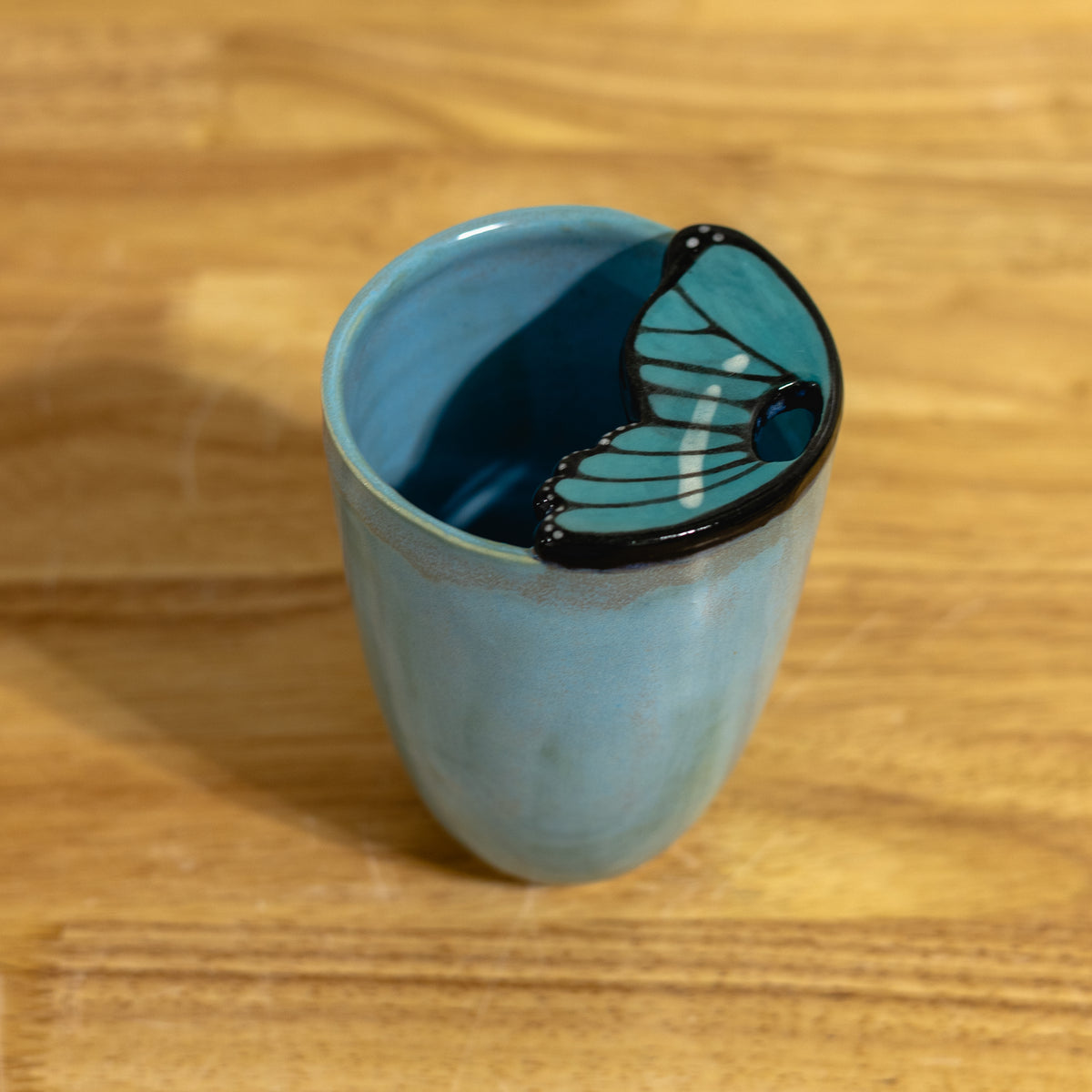 Sky Blue Butterfly Travel Cup